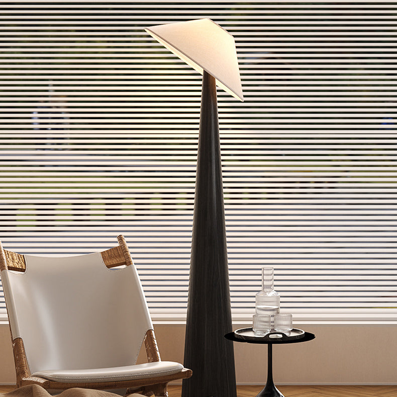 Traditional Vintage Cone Fabric Iron 1-Light Standing Floor Lamp For Living Room