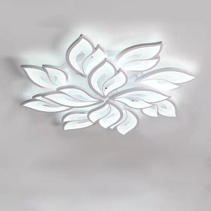 現代的な北欧風の花びら模様の鉄製アクリル製LEDセミフラッシュマウントシーリングライト（リビングルーム用） 