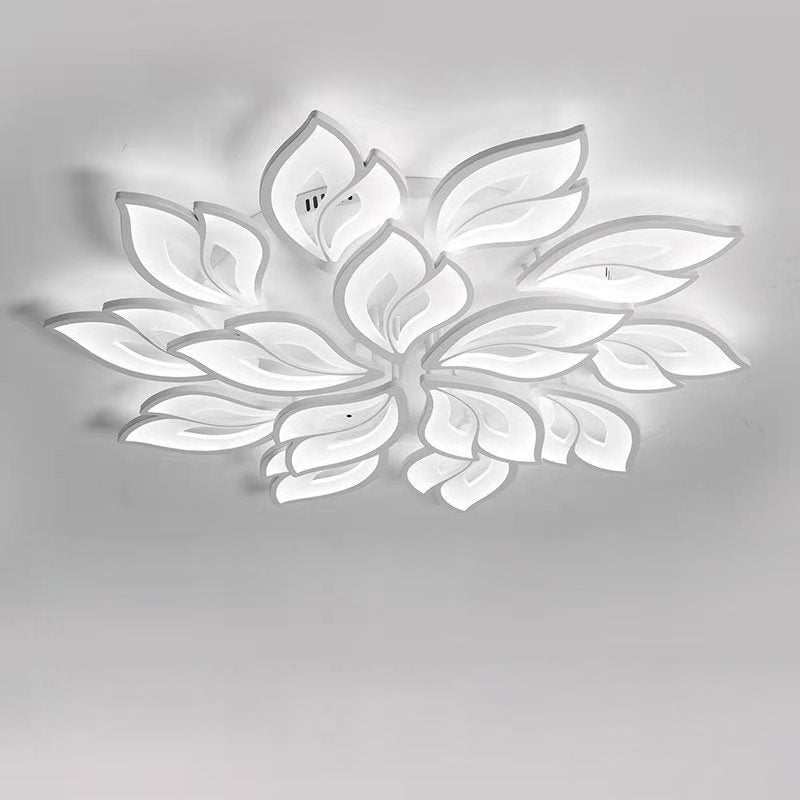 現代的な北欧風の花びら模様の鉄製アクリル製LEDセミフラッシュマウントシーリングライト（リビングルーム用） 