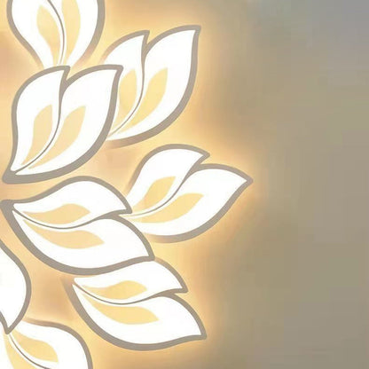 現代的な北欧風の花びら模様の鉄製アクリル製LEDセミフラッシュマウントシーリングライト（リビングルーム用） 