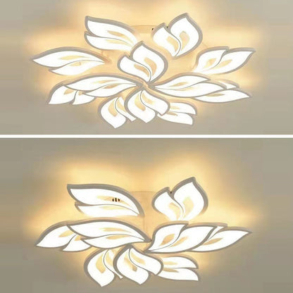 現代的な北欧風の花びら模様の鉄製アクリル製LEDセミフラッシュマウントシーリングライト（リビングルーム用） 