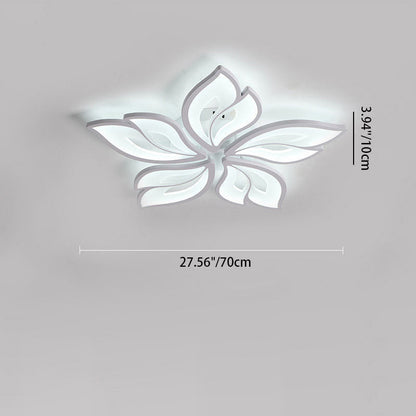現代的な北欧風の花びら模様の鉄製アクリル製LEDセミフラッシュマウントシーリングライト（リビングルーム用） 