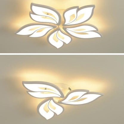 現代的な北欧風の花びら模様の鉄製アクリル製LEDセミフラッシュマウントシーリングライト（リビングルーム用） 