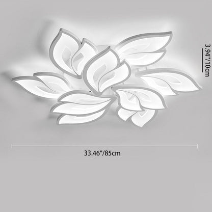 現代的な北欧風の花びら模様の鉄製アクリル製LEDセミフラッシュマウントシーリングライト（リビングルーム用） 