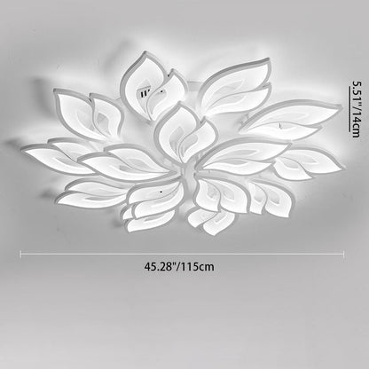 現代的な北欧風の花びら模様の鉄製アクリル製LEDセミフラッシュマウントシーリングライト（リビングルーム用） 