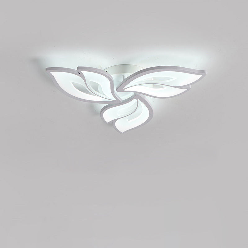 現代的な北欧風の花びら模様の鉄製アクリル製LEDセミフラッシュマウントシーリングライト（リビングルーム用） 