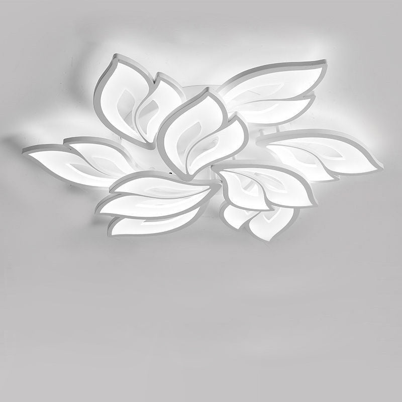 現代的な北欧風の花びら模様の鉄製アクリル製LEDセミフラッシュマウントシーリングライト（リビングルーム用） 