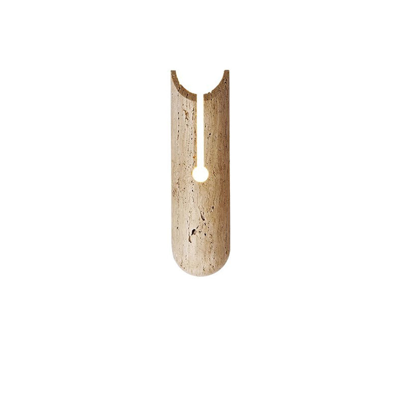 Traditional Vintage Rectangle Yellow Travertine LED Wall Sconce Lamp For Hallway