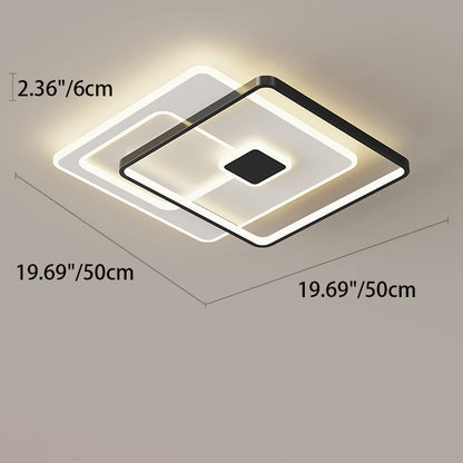 Modern Simplicity Rectangular Iron Acrylic LED Flush Mount Ceiling Light For Bedroom