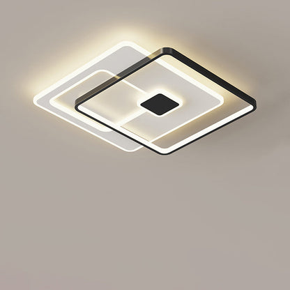 Modern Simplicity Rectangular Iron Acrylic LED Flush Mount Ceiling Light For Bedroom