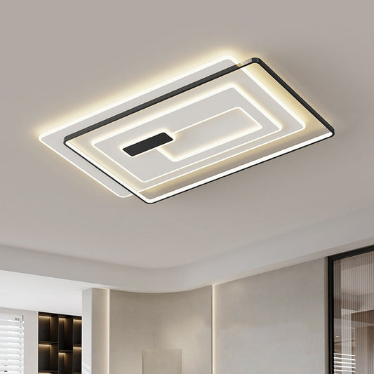 Modern Simplicity Rectangular Iron Acrylic LED Flush Mount Ceiling Light For Bedroom