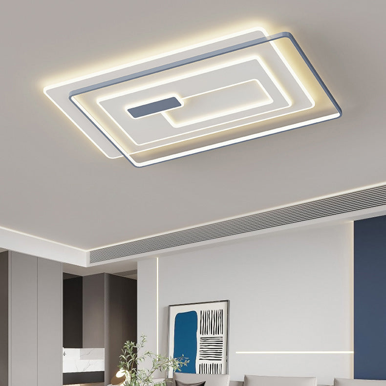 Modern Simplicity Rectangular Iron Acrylic LED Flush Mount Ceiling Light For Bedroom