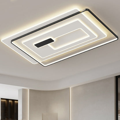 Modern Simplicity Rectangular Iron Acrylic LED Flush Mount Ceiling Light For Bedroom