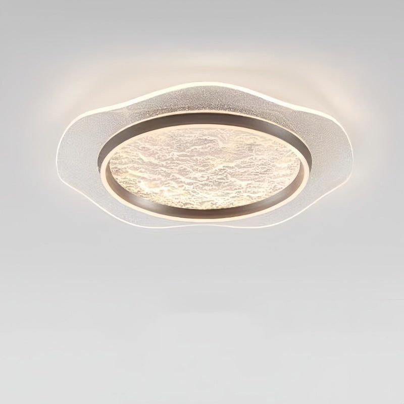 مصباح سقف LED دائري معدني من الألومنيوم والأكريليك بتصميم زهور فاخر عصري لغرفة النوم