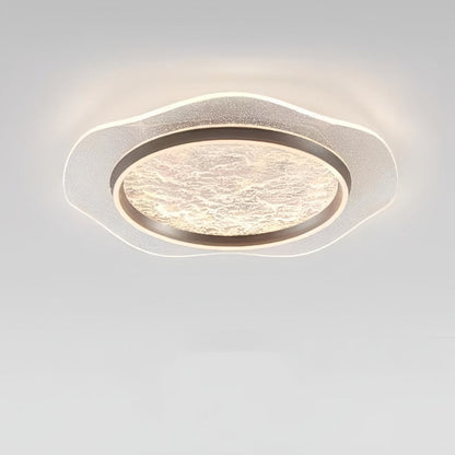 مصباح سقف LED دائري معدني من الألومنيوم والأكريليك بتصميم زهور فاخر عصري لغرفة النوم