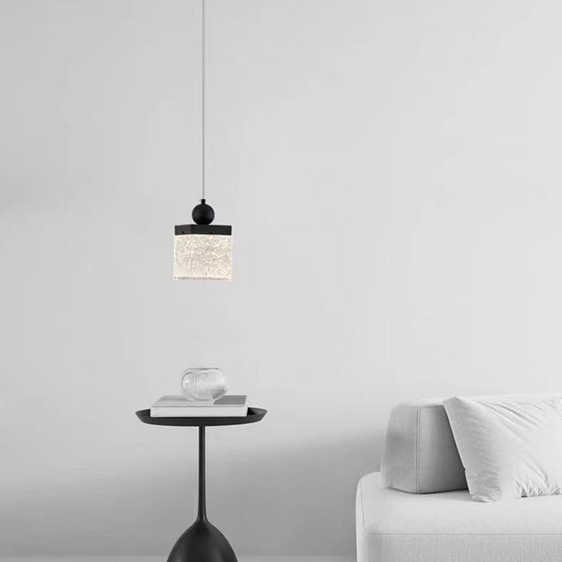 Contemporary Nordic Cylinder Stainless Steel Glass Crystal LED Pendant Light For Bedroom