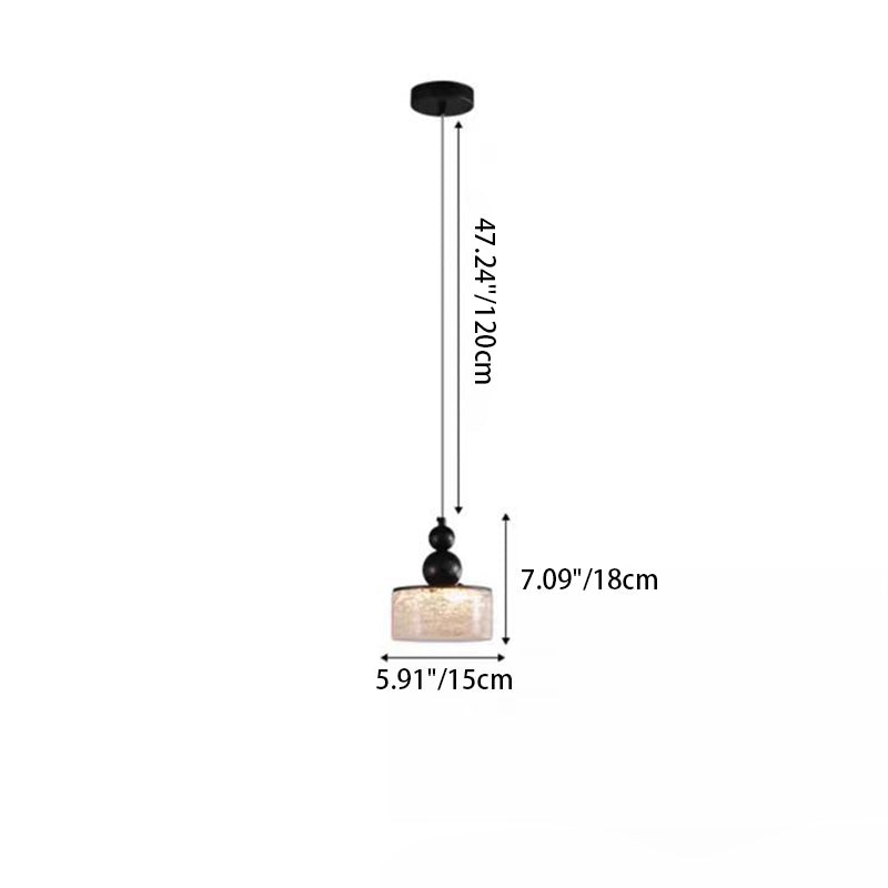 Contemporary Nordic Cylinder Stainless Steel Glass Crystal LED Pendant Light For Bedroom