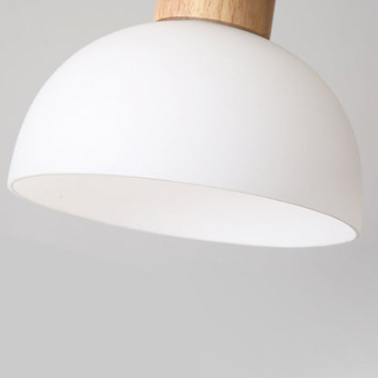 Contemporary Nordic Bird Dome Solid Wood Glass 1-Light Pendant Light For Bedroom