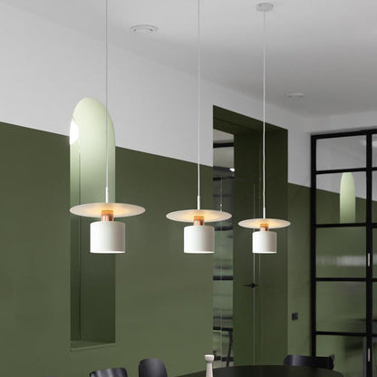 Modern Simplicity Flying Saucer Cylinder Iron 1-Light Pendant Light For Bedroom