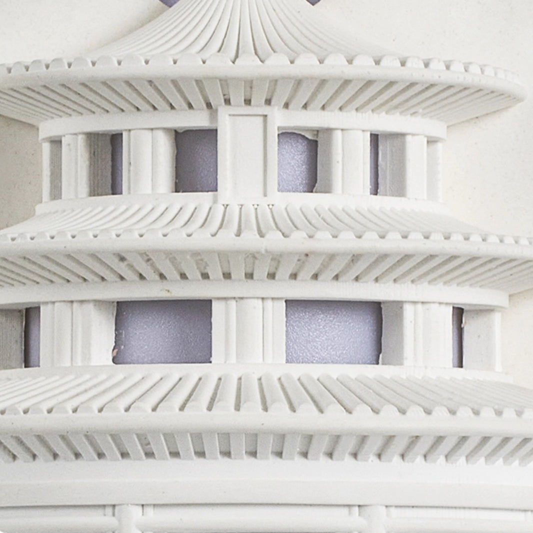 Traditional Chinese Loft Round Gypsum 1-Light Wall Sconce Lamp For Hallway