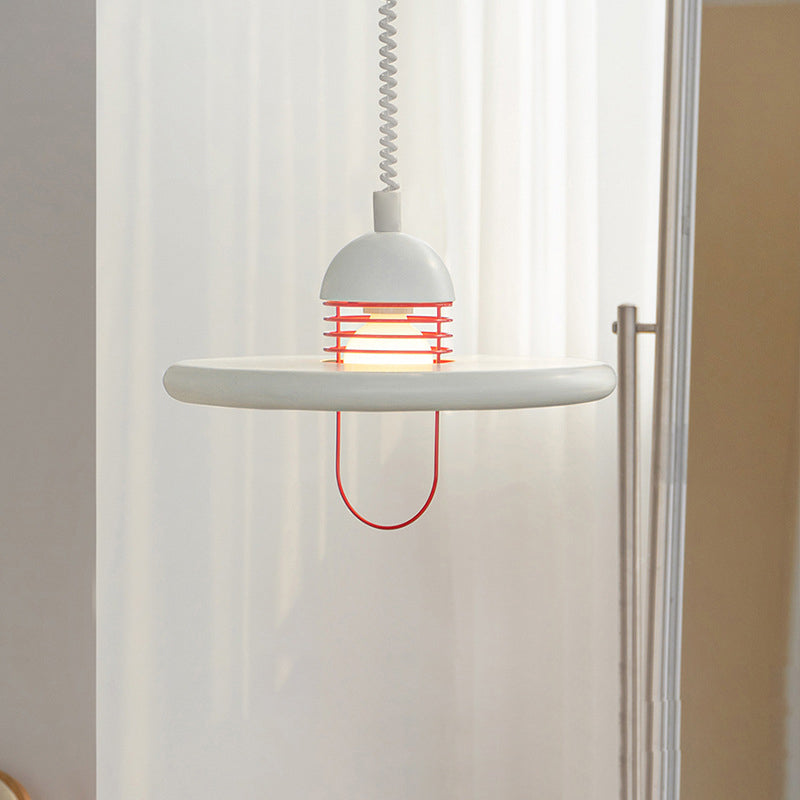 Modern Simplicity Flying Saucer Round Metal 1-Light Pendant Light For Bedroom