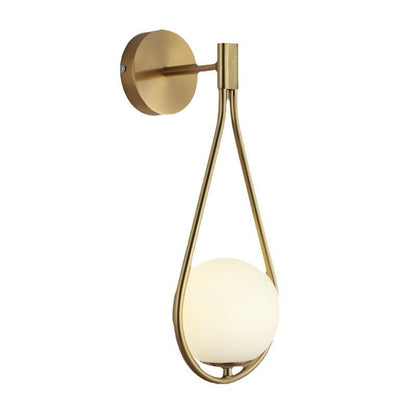 Contemporary Nordic Water Drop Iron Glass 1-Light Wall Sconce Lamp For Bedroom