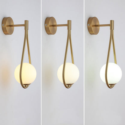 Contemporary Nordic Water Drop Iron Glass 1-Light Wall Sconce Lamp For Bedroom