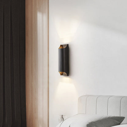 Modern Luxury Rectangular Copper 2-Light Wall Sconce Lamp For Hallway