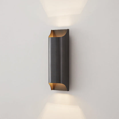 Modern Luxury Rectangular Copper 2-Light Wall Sconce Lamp For Hallway