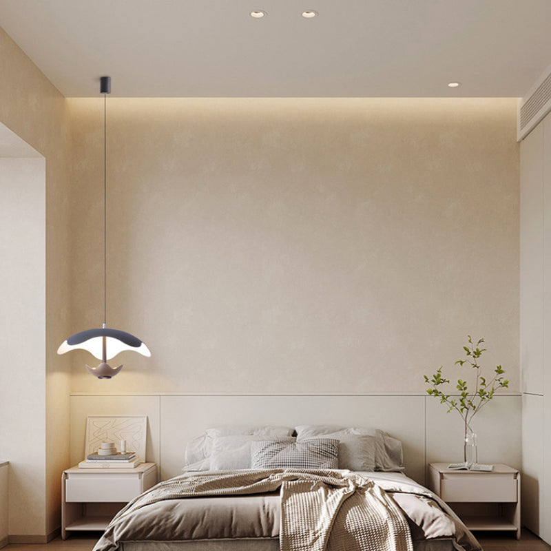 Contemporary Nordic Dome Aluminum Iron Acrylic LED Pendant Light For Bedroom