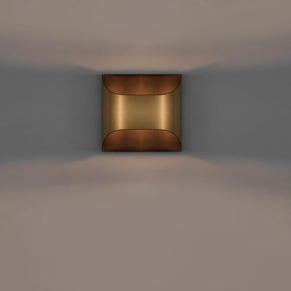 Modern Luxury Square Copper 1-Light Wall Sconce Lamp For Living Room