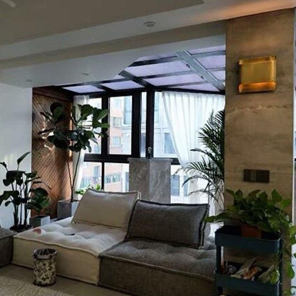 Modern Luxury Square Copper 1-Light Wall Sconce Lamp For Living Room