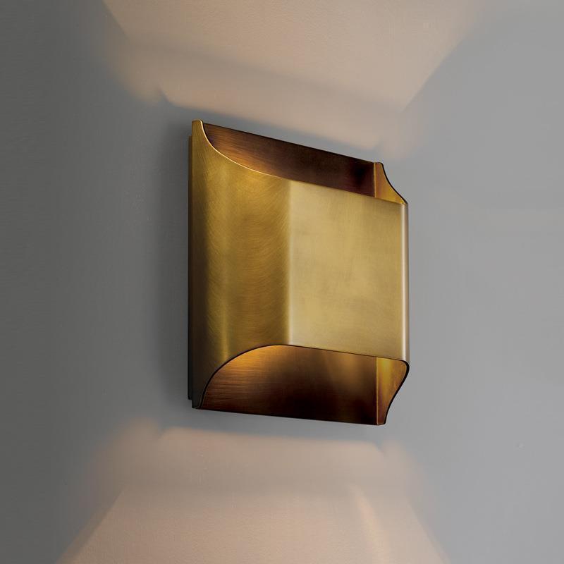 Modern Luxury Square Copper 1-Light Wall Sconce Lamp For Living Room