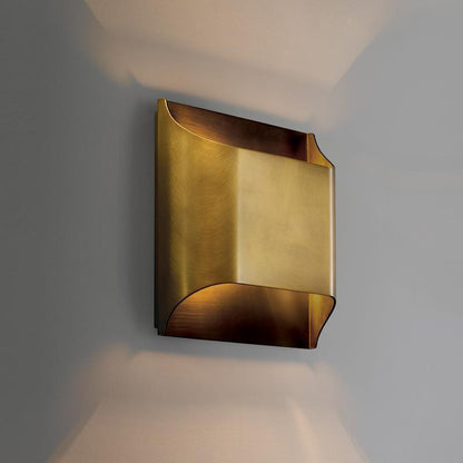 Modern Luxury Square Copper 1-Light Wall Sconce Lamp For Living Room