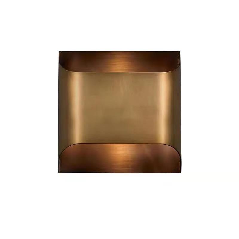 Modern Luxury Square Copper 1-Light Wall Sconce Lamp For Living Room
