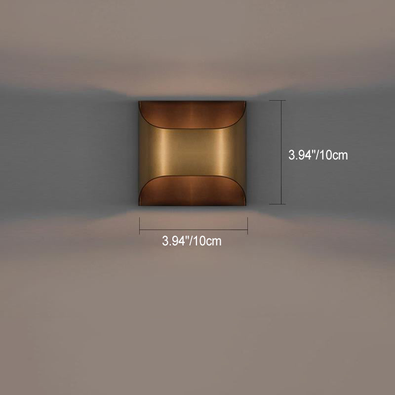 Modern Luxury Square Copper 1-Light Wall Sconce Lamp For Living Room