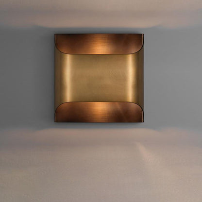 Modern Luxury Square Copper 1-Light Wall Sconce Lamp For Living Room