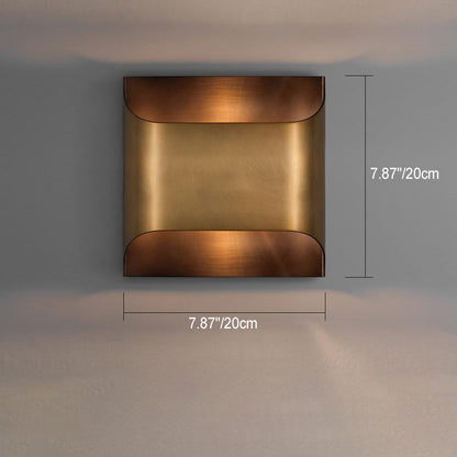 Modern Luxury Square Copper 1-Light Wall Sconce Lamp For Living Room