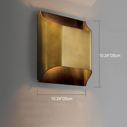 Modern Luxury Square Copper 1-Light Wall Sconce Lamp For Living Room