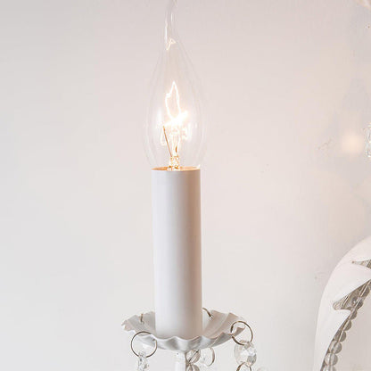 Traditional Vintage Candle Iron Crystal Glass 3-Light Wall Sconce Lamp For Living Room