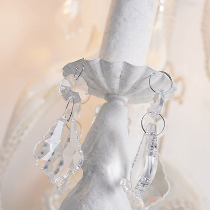 Traditional Vintage Candle Iron Crystal Glass 3-Light Wall Sconce Lamp For Living Room