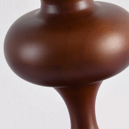 Traditional Vintage Frustum Cone Oak Fabric 1-Light Table Lamp For Bedroom