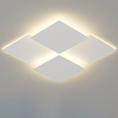 モダンでシンプルなクローバーラウンドアイアンアクリルLEDセミフラッシュマウントシーリングライト寝室用