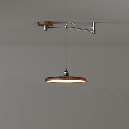 Traditional French Round Iron PE LED Pendant Light For Living Room
