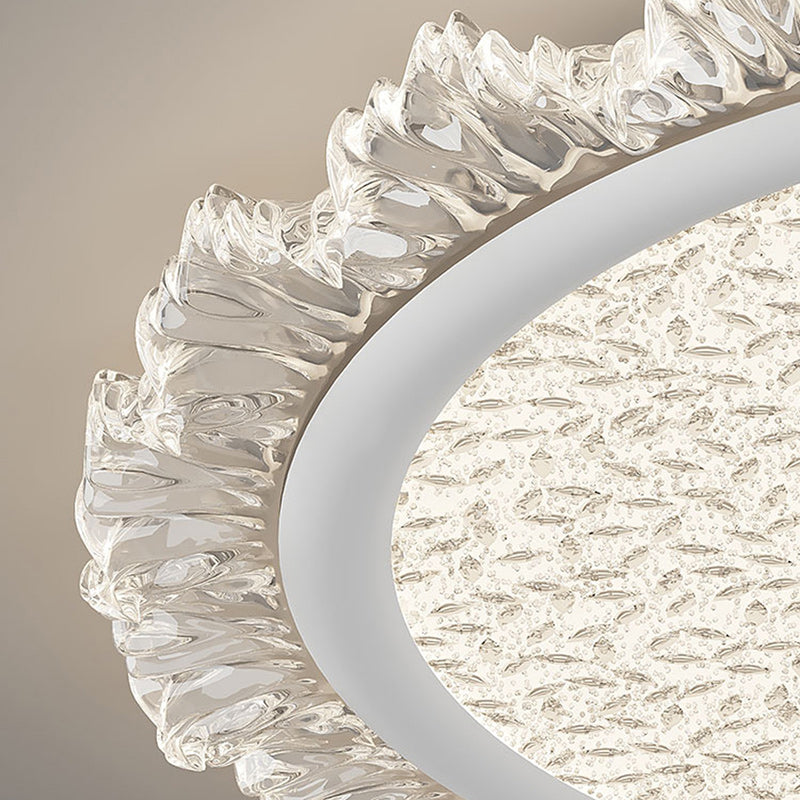 Modern Luxury Transparent Round Aluminum Acrylic LED Flush Mount Ceiling Light For Bedroom
