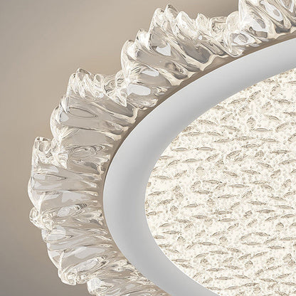 Modern Luxury Transparent Round Aluminum Acrylic LED Flush Mount Ceiling Light For Bedroom