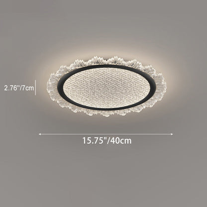 Modern Luxury Transparent Round Aluminum Acrylic LED Flush Mount Ceiling Light For Bedroom