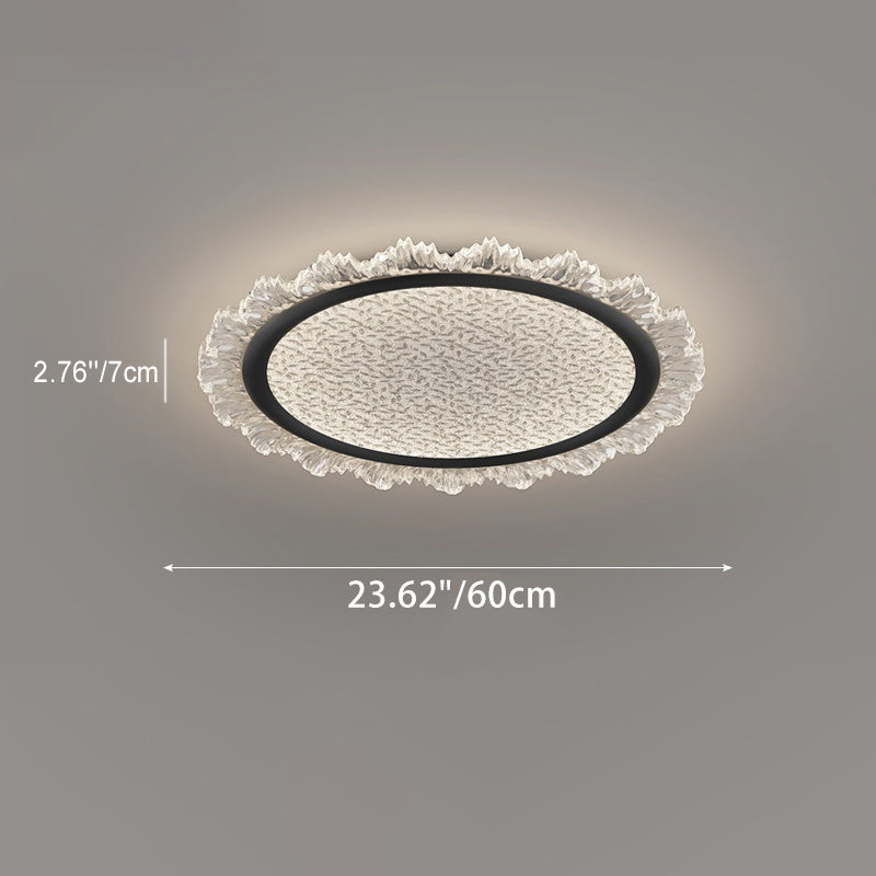 Modern Luxury Transparent Round Aluminum Acrylic LED Flush Mount Ceiling Light For Bedroom