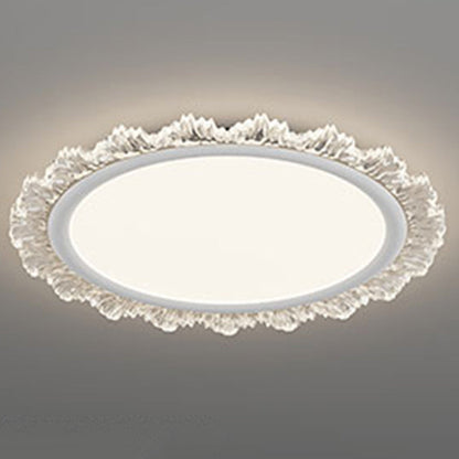 Modern Luxury Transparent Round Aluminum Acrylic LED Flush Mount Ceiling Light For Bedroom