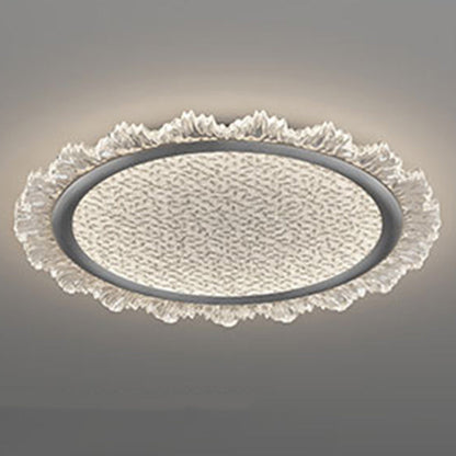 Modern Luxury Transparent Round Aluminum Acrylic LED Flush Mount Ceiling Light For Bedroom